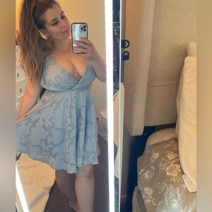 💎Dusty Blue Floral Dress